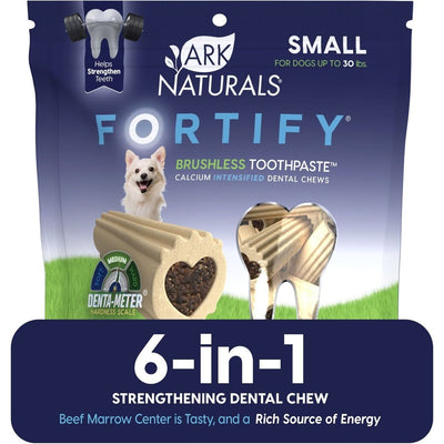 Fortify Brushless Toothpaste Dental Chews, tamaño Pequeño. 340 g. - Ark Naturals