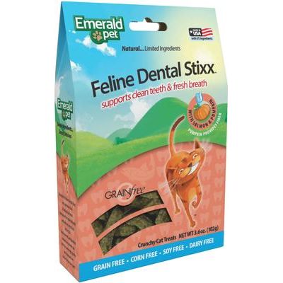 Feline Dental Stixx with Tuna & Pumpkin Grain-Free Dental Cat Treats, 3.6-oz bag