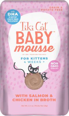 Baby Mousse Chicken, Duck & Duck Liver Grain-Free Wet Kitten Food, 2.4-oz pouch, case of 12