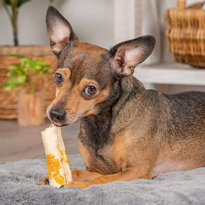 Twistedz 4-inch Beefhide Rolls Chicken Flavored Wrap Dog Hard Chews, 4 count