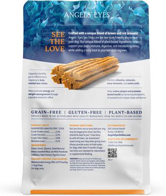 Golosinas crujientes para perros adultos Sea Sticks Tear Stain Friendly, tamaño pequeño, 24 unidades