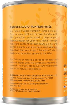 100% Natural Pumpkin Purée Dog & Cat Food Supplement, 15-oz can, 12 pack