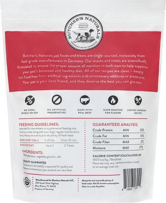 Golosinas para perros con carne seca asada a fuego lento, bolsa de 16 oz