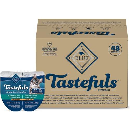 Tastefuls Spoonles Singles Chicken Entrée Pate Wet Cat Food, 2.6-oz tray, 24 count