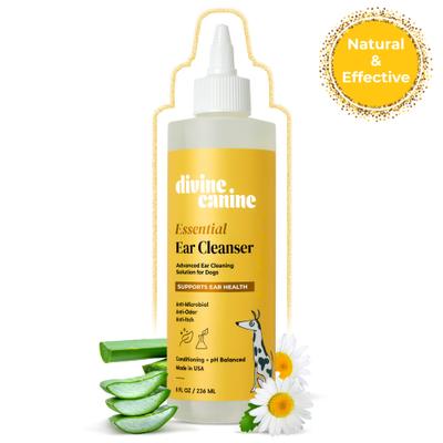 Essential Ear Cleanser, Anti-Microbial & Anti-Odor Solution Dog Ear Cleaner, 4-fl oz bottle
