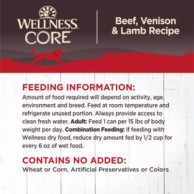 CORE Grain-Free Beef, Venison & Lamb Formula Canned Dog Food, 12.5-oz, case of 12