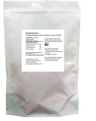 Golosinas de cuero crudo envueltas en pollo para perros, 3 unidades