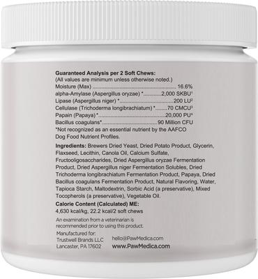 Probiotic+ Digestive Enzymes - Masticables probióticos para perros, 120 unidades
