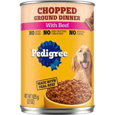 Bundle: Pedigree Chopped Ground Dinner with Beef + Chicken Canned Dog Food
