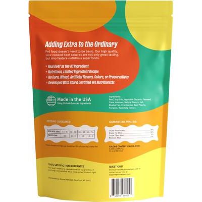 Golosinas para perros con carne seca de res cocinada a fuego lento, bolsa de 14 oz