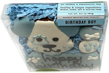 Natural Peanut Butter Flavored Birthday Boy Dog Crunchy Dog Treats, 4 count