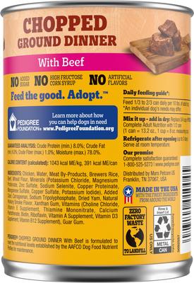 Comida húmeda enlatada para perros adultos con carne picada molida, 13.2 oz, caja de 12