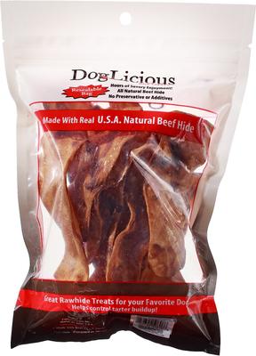 DogLicious Beef Flavored Chips Rawhide Dog Treats, 3-oz bag