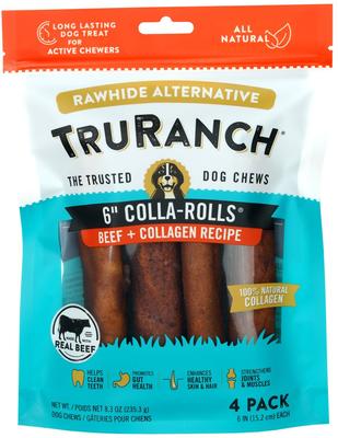 Galletas masticables duras con colágeno y mantequilla de maní para perros, 15 cm, 4 unidades