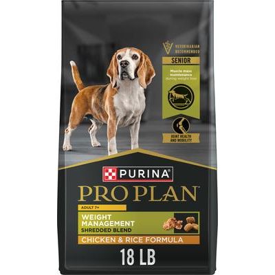 Alimento seco para perros mayores Adult 7 Plus Weight Management con mezcla desmenuzada de pollo y arroz, bolsa de 34 lb