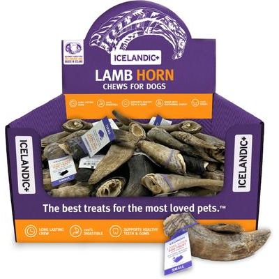 Cuerno de cordero con médula masticable para perros, 4 pulgadas, pequeño