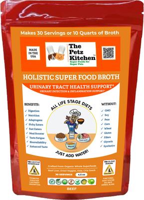 Holistic Super Food Broth Urinary Track Health Support Pork Flavor Concentrate Powder Dog & Cat Supplement, 4.5-oz bag