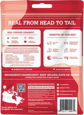 Premios de bazo de res secados al aire para perros y gatos, bolsa de 2.80 oz