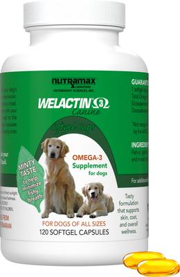 Welactin Daily Omega-3 Soft Chews Skin & Coat Supplement for Dogs, 60 count
