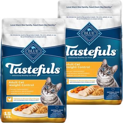 Tastefuls Weight Control Adult Dry Cat Food, 3-lb bag