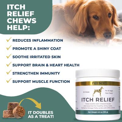 Itch Relief Pork Flavored Chew Supplement for Dogs, 30 count