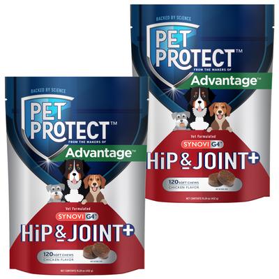 Synovi G4 Hip & Joint+ Chicken Flavored Soft Chew Supplement with Glucosamine for Dogs, 120 count