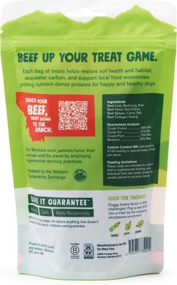 Montana Beef Sticks, premios para perros con alto contenido proteico, secados al aire, bolsa de 177 g