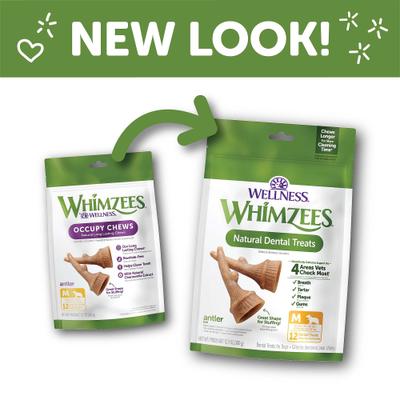 Golosinas dentales naturales para perros Antler Dental Chews de Wellness Occupy, sin cereales, tamaño mediano, 12 unidades