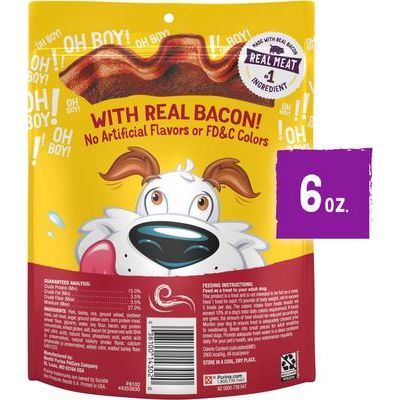 Tiras Purina Beggin' con carne real, corte grueso, sabor ahumado a nogal, premios para perros, bolsa de 6 oz