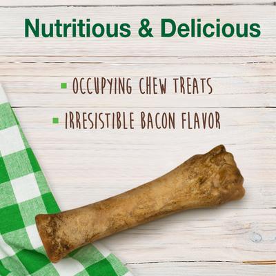 Healthy Edibles All-Natural Long Lasting Bacon Dog Chew Treats, Giant, 1 count, 7.5-inch