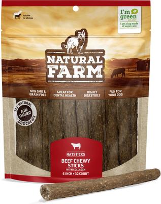 Natsticks Beef High-Protein Chewy Sticks Dog Treats, 16 count