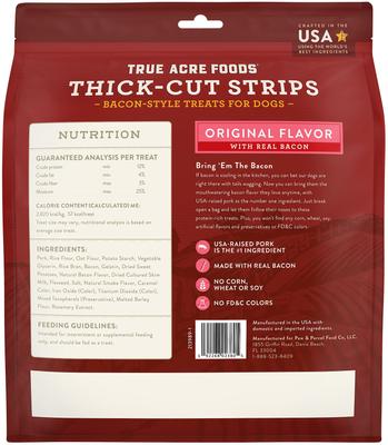 Thick Cut Strips with Real Bacon Dog Treats, 25-oz bag