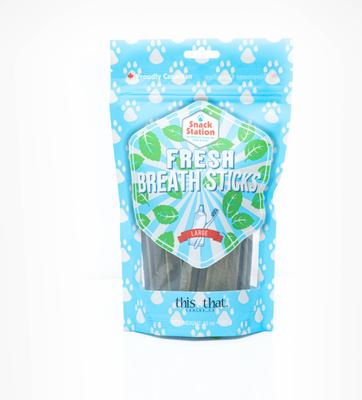 Snack Station Fresh Breath Sticks Large Dental Dog Treats, 10-oz bag