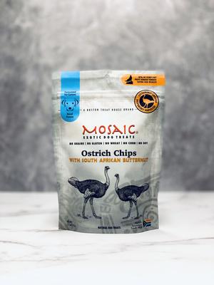 Galletas sudafricanas de avestruz con infusión de remolacha, cecina para perros, bolsa de 2.5 oz