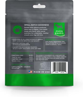 Golosinas horneadas de pato y manzana para perros, bolsa de 8 oz