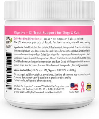 WholeBiotics Powder Supplement for Dogs & Cats, 3-oz jar