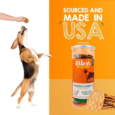 All Natural Waffles Chicken & Carrot Chips Flavored Jerky Dog Treats, 6-oz bag