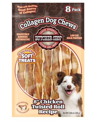 Collagen 8-in Chicken Twisted Roll Recipe Dog Jerky Treat, 9.88-oz bag