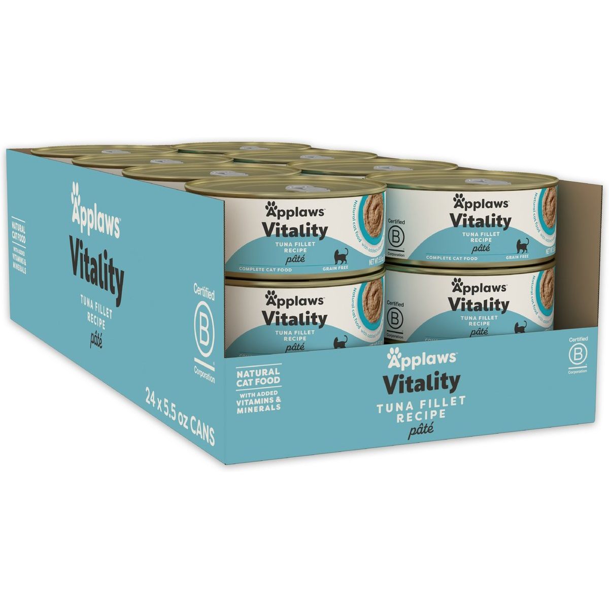 Vitality Alimento Húmedo Paté, Vitality Filete de Atún Recipe Grain Free. 156 g, caja de 24. - Applaws