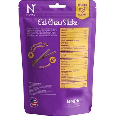 Golosinas masticables para gatos con sabor a pollo, bolsa de 3.74 oz