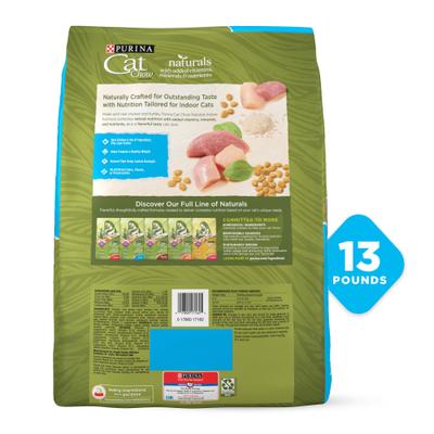 Alimento seco para gatos Naturals Indoor con pollo y pavo real, bolsa de 13 lb