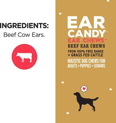 Ear Candy Beef Ear Dog Chews, 5 pack