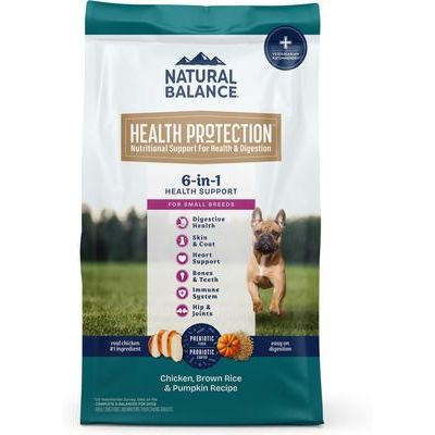 Alimento seco para perros adultos de razas pequeñas con pollo real, arroz integral y calabaza, Health Protection, bolsa de 12 lb