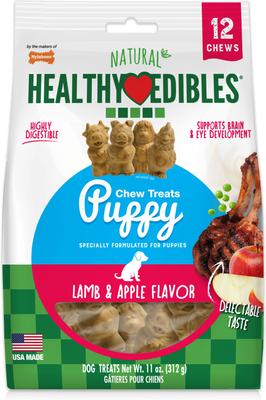 Healthy Edibles Long Lasting Puppy Lamb & Apple Flavor Dog Bone Treats, Small, 4 count