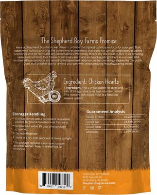 Golosinas liofilizadas de corazones de pollo para perros y gatos, bolsa de 8 oz