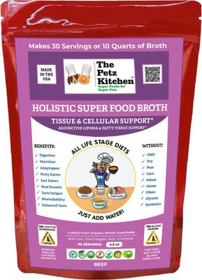 Holistic Super Food Broth Tissue & Cell Support Pork Flavor Concentrate Powder Dog & Cat Supplement, 4.5-oz bag