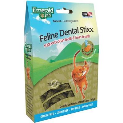Feline Dental Stixx Catnip Flavor with Pumpkin Grain-Free Dental Cat Treats, 3.6-oz bag