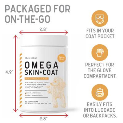 Suplemento Omega Skin + Coat para perros, paquete de 2, 120 unidades