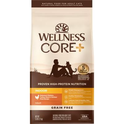 CORE+ Grain-Free Indoor Chicken, Turkey & Chicken Meal Dry Cat Food, 11-lb bag