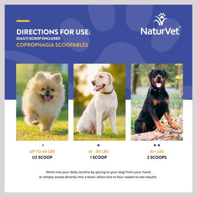 NaturVet, Stool Eating Deterrent Scoopable Tiny Bites, apoyo digestivo contra la coprofagia de perros, 312 g